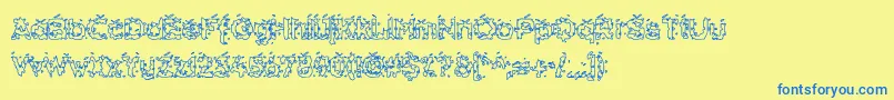 Hammh Font – Blue Fonts on Yellow Background