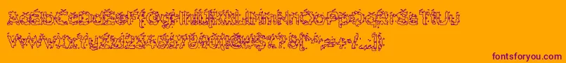 Hammh-Schriftart – Violette Schriften auf orangefarbenem Hintergrund