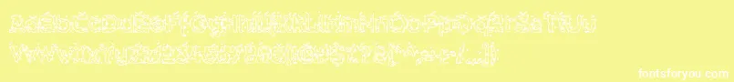 フォントHammh – 黄色い背景に白い文字