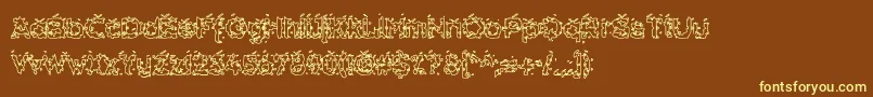 Hammh-fontti – keltaiset fontit ruskealla taustalla