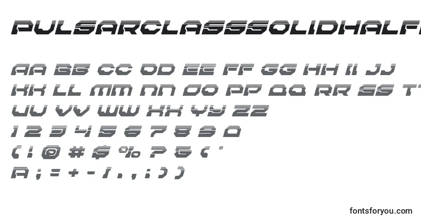 Schriftart Pulsarclasssolidhalfital – Alphabet, Zahlen, spezielle Symbole
