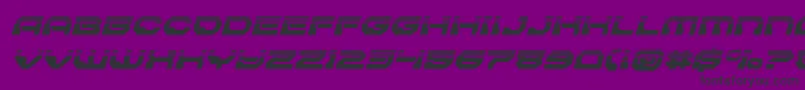 Pulsarclasssolidhalfital-Schriftart – Schwarze Schriften auf violettem Hintergrund