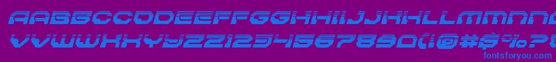 Pulsarclasssolidhalfital-Schriftart – Blaue Schriften auf violettem Hintergrund