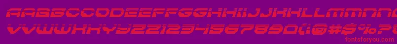 Шрифт Pulsarclasssolidhalfital – красные шрифты на фиолетовом фоне