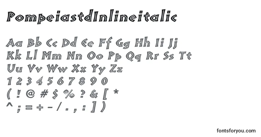 PompeiastdInlineitalicフォント–アルファベット、数字、特殊文字