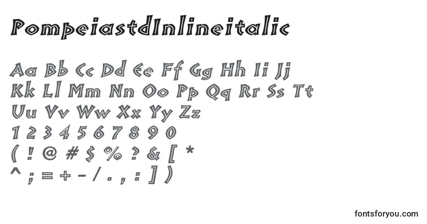 Police PompeiastdInlineitalic - Alphabet, Chiffres, Caractères Spéciaux