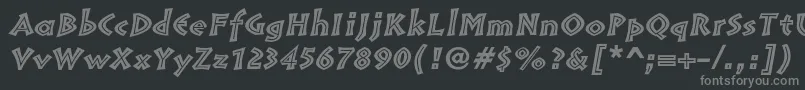 フォントPompeiastdInlineitalic – 黒い背景に灰色の文字