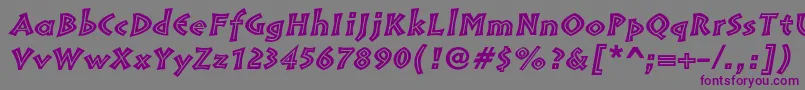 Шрифт PompeiastdInlineitalic – фиолетовые шрифты на сером фоне
