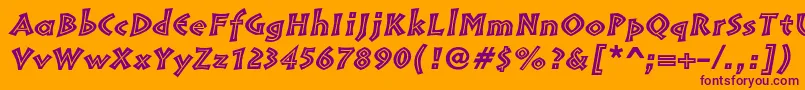 Шрифт PompeiastdInlineitalic – фиолетовые шрифты на оранжевом фоне