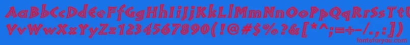 Шрифт PompeiastdInlineitalic – красные шрифты на синем фоне