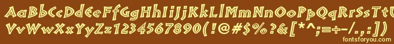 PompeiastdInlineitalic-fontti – keltaiset fontit ruskealla taustalla