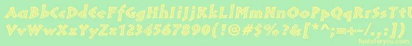 PompeiastdInlineitalic Font – Yellow Fonts on Green Background