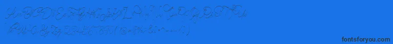 CeciliaScript Font – Black Fonts on Blue Background