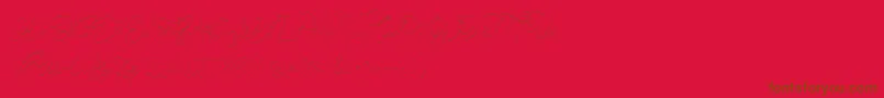 CeciliaScript Font – Brown Fonts on Red Background