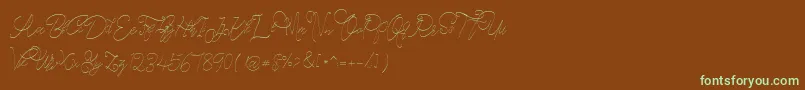 CeciliaScript Font – Green Fonts on Brown Background