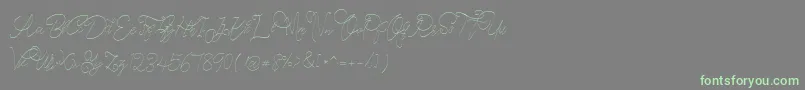 CeciliaScript Font – Green Fonts on Gray Background