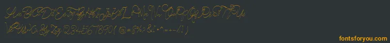 フォントCeciliaScript – 黒い背景にオレンジの文字