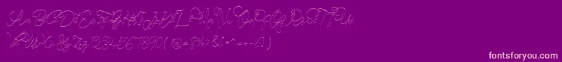 CeciliaScript Font – Pink Fonts on Purple Background