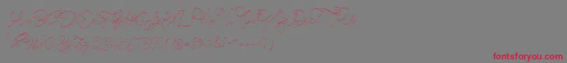 CeciliaScript Font – Red Fonts on Gray Background