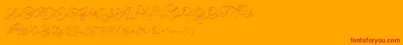 CeciliaScript-Schriftart – Rote Schriften auf orangefarbenem Hintergrund