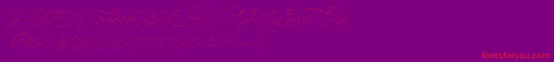 CeciliaScript-Schriftart – Rote Schriften auf violettem Hintergrund