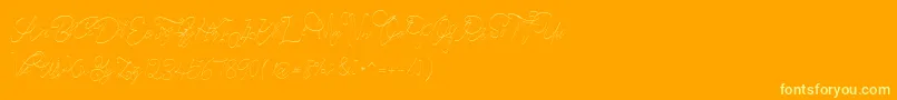 CeciliaScript Font – Yellow Fonts on Orange Background