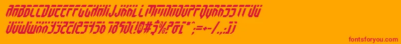 Fedyralv2i-Schriftart – Rote Schriften auf orangefarbenem Hintergrund