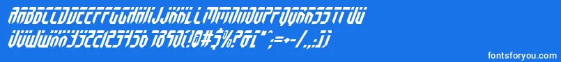 フォントFedyralv2i – 青い背景に白い文字