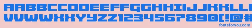 フォントCruiserfortress – ピンクの背景に青い文字