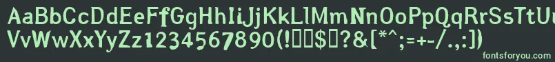 フォントArsle – 黒い背景に緑の文字