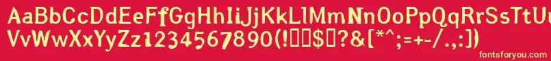 Arsle Font – Yellow Fonts on Red Background