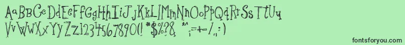 Sketchbo Font – Black Fonts on Green Background
