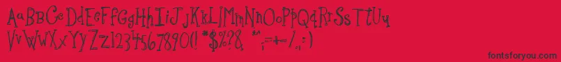 Sketchbo Font – Black Fonts on Red Background