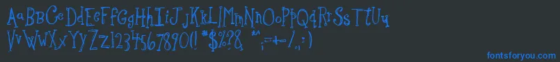Sketchbo Font – Blue Fonts on Black Background