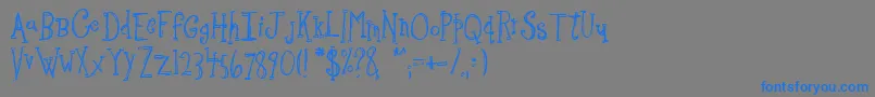 フォントSketchbo – 灰色の背景に青い文字