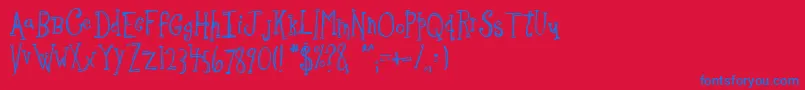 Шрифт Sketchbo – синие шрифты на красном фоне