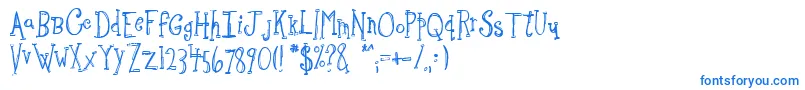 Sketchbo-Schriftart – Blaue Schriften auf weißem Hintergrund