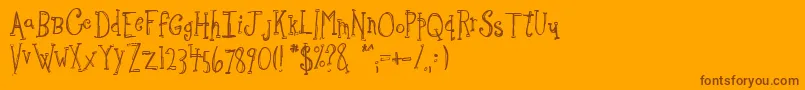 フォントSketchbo – オレンジの背景に茶色のフォント