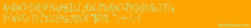 Sketchbo Font – Green Fonts on Orange Background