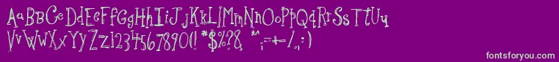 Sketchbo-fontti – vihreät fontit violetilla taustalla