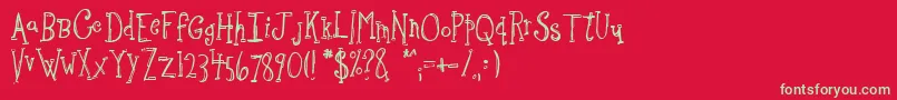 Sketchbo Font – Green Fonts on Red Background