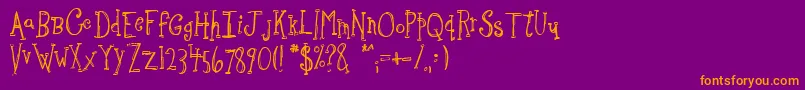 Шрифт Sketchbo – оранжевые шрифты на фиолетовом фоне