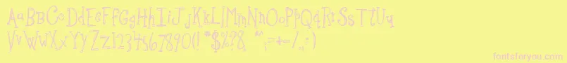 フォントSketchbo – ピンクのフォント、黄色の背景