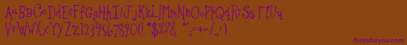 Sketchbo-fontti – violetit fontit ruskealla taustalla