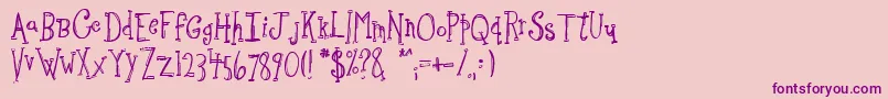 Sketchbo-Schriftart – Violette Schriften auf rosa Hintergrund