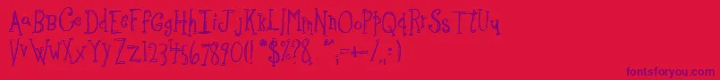 Sketchbo Font – Purple Fonts on Red Background