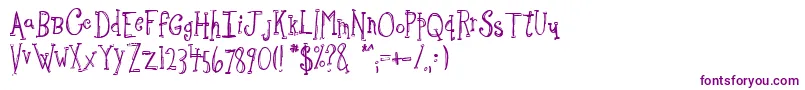 Sketchbo-Schriftart – Violette Schriften auf weißem Hintergrund