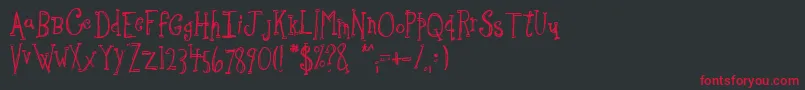 Sketchbo Font – Red Fonts on Black Background