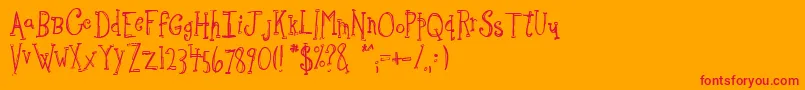 Sketchbo Font – Red Fonts on Orange Background