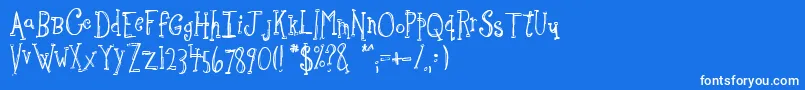 Шрифт Sketchbo – белые шрифты на синем фоне